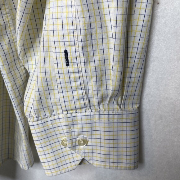 Tommy Hilfiger Shirt Size XXL 2XL Mens Blue Yellow Boxed Long Sleeve Button Up - Picture 8 of 12